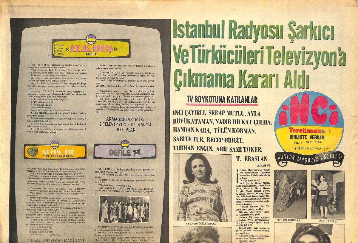 Tercüman Gazetesi İnci Eki 2 Şubat 1974 - Mediha Şen , Erkek Tarafının Hemşehrileri İle Tanıştı GZ144213 - 1