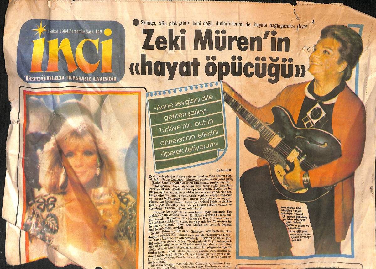 Tercüman Gazetesi İnci Eki 2 Şubat 1984 - Zeki Müren'in Hayat Öpücüğü GZ134152 - 1