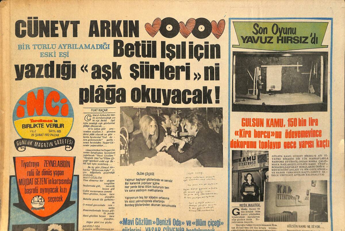 Tercüman Gazetesi İnci Eki 20 Şubat 1972 - Sophia Loren ''Napoliyim..Her Napoli'linin Sesi Güzeldir!.. Filmde Şarkı Söyleyeceğim GZ160611 - 1