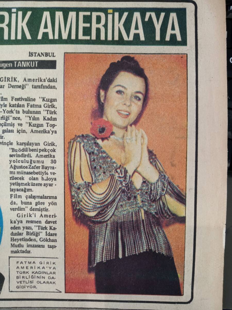 Tercüman Gazetesi İnci Eki 21 Temmuz 1974 - Fatma Girik Amerika'ya Davet Edildi - İlhan İrem Liseyi Bitirince Gazino Afişlerine Çıkacak GZ144388 - 2