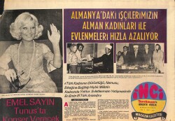 Tercüman Gazetesi İnci Eki 22 Eylül 1974 - Emel Sayın Tunus'ta Konser Verecek! - Kartal Tibet Tarkan Filmlerine Devam Edilmezse Şarkıcı Olacak! GZ146069 - 1