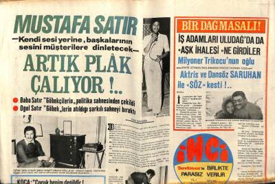 Tercüman Gazetesi İnci Eki 22 Mart 1971 - Mustafa Satır Plak Çıkarıyor GZ63177 - 2