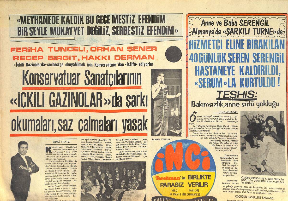 Tercüman Gazetesi İnci Eki 22 Mayıs 1971 - Boşanma Kanunu Da Süreyya'ya Saadet Getirmedi - Süreyya: Ben Yalnızlığa Terkedilmeye Alışığım GZ144300 - 1