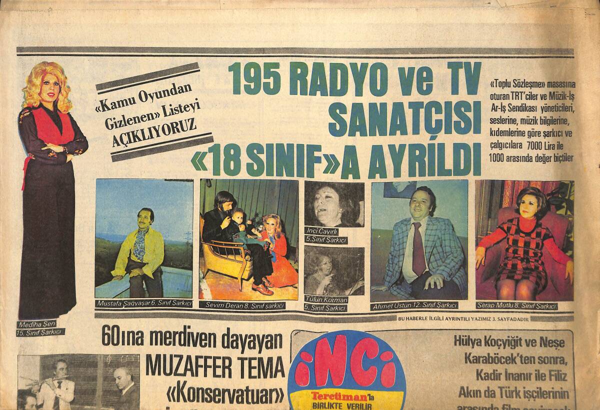 Tercüman Gazetesi İnci Eki 23 Haziran 1974 - Kriz Geçiren Yeşilçam Yeni Bir Plato Buldu : Almanya GZ145548 - 1