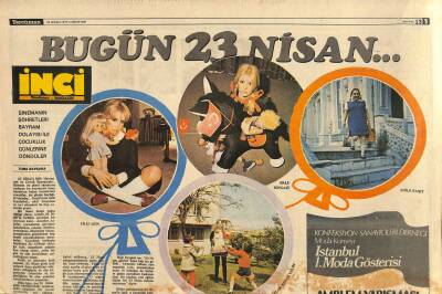 Tercüman Gazetesi İnci Eki 23 Nisan 1977 - Sinemanın Şöhretleri Bayram Dolayısı İle Çocukluk Günlerine Döndüler * Filiz Akın - Hale Soygazi GZ115228 - 1