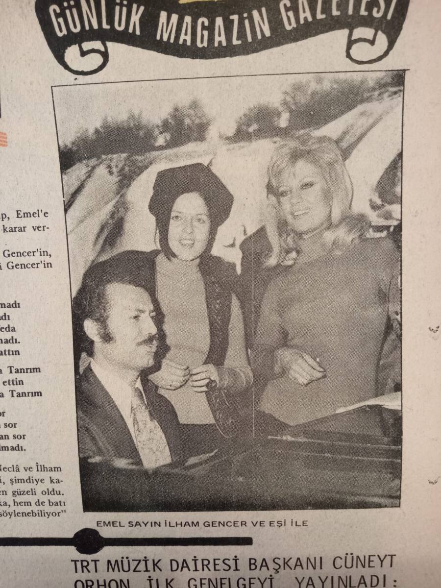 Tercüman Gazetesi İnci Eki 23 Ocak 1973 - Emel Sayın İçin İlk Müzik Hocası İlham Gençer Şarkı Besteledi! - Sana Dönmeyeceğim Türkay Şoray! GZ144682 - 2