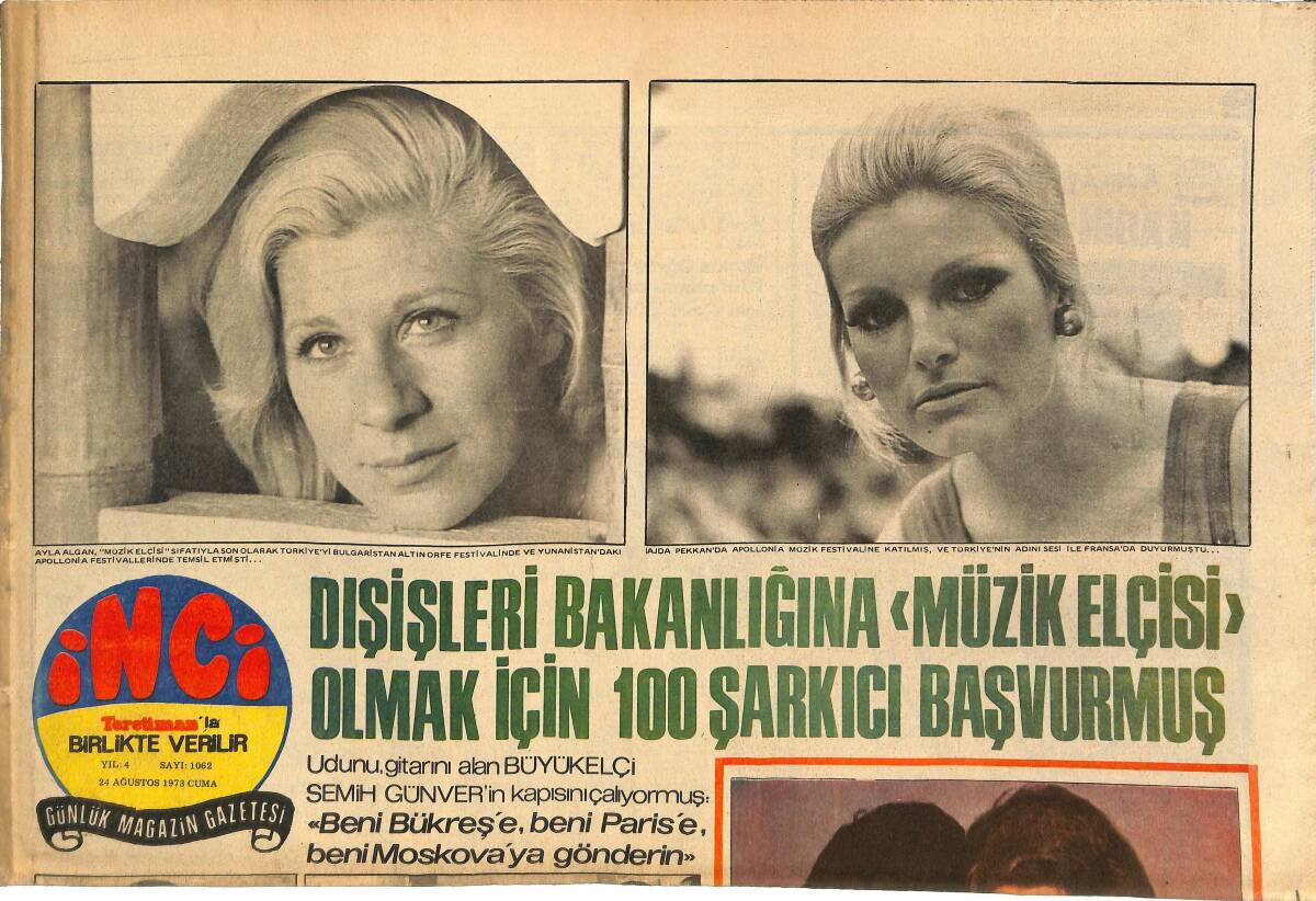 Tercüman Gazetesi İnci Eki 24 Ağustos 1973 - Neşe Karaböcek Soyadını Kullanmaktan Vazgeçen Kardeşine 8 Aylık İş Garantisi Verdi! GZ145004 - 1
