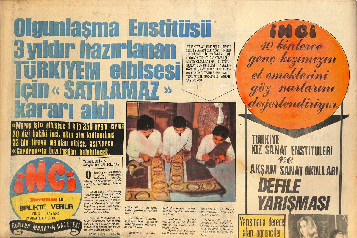 Tercüman Gazetesi İnci Eki 24 Aralık 1971 - Nesrin Sipahi Müzik Elçisi Olarak Bu Defa Akdeniz Ülkelerine Gidecek GZ144832 - 1
