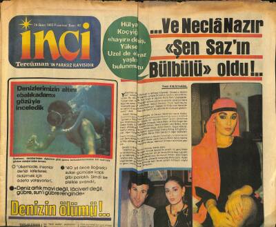 Tercüman Gazetesi İnci Eki 24 Ekim 1983 - ...Ve Necla Nazır Şen Sazın Bülbülü Oldu !.. GZ123345 - 1