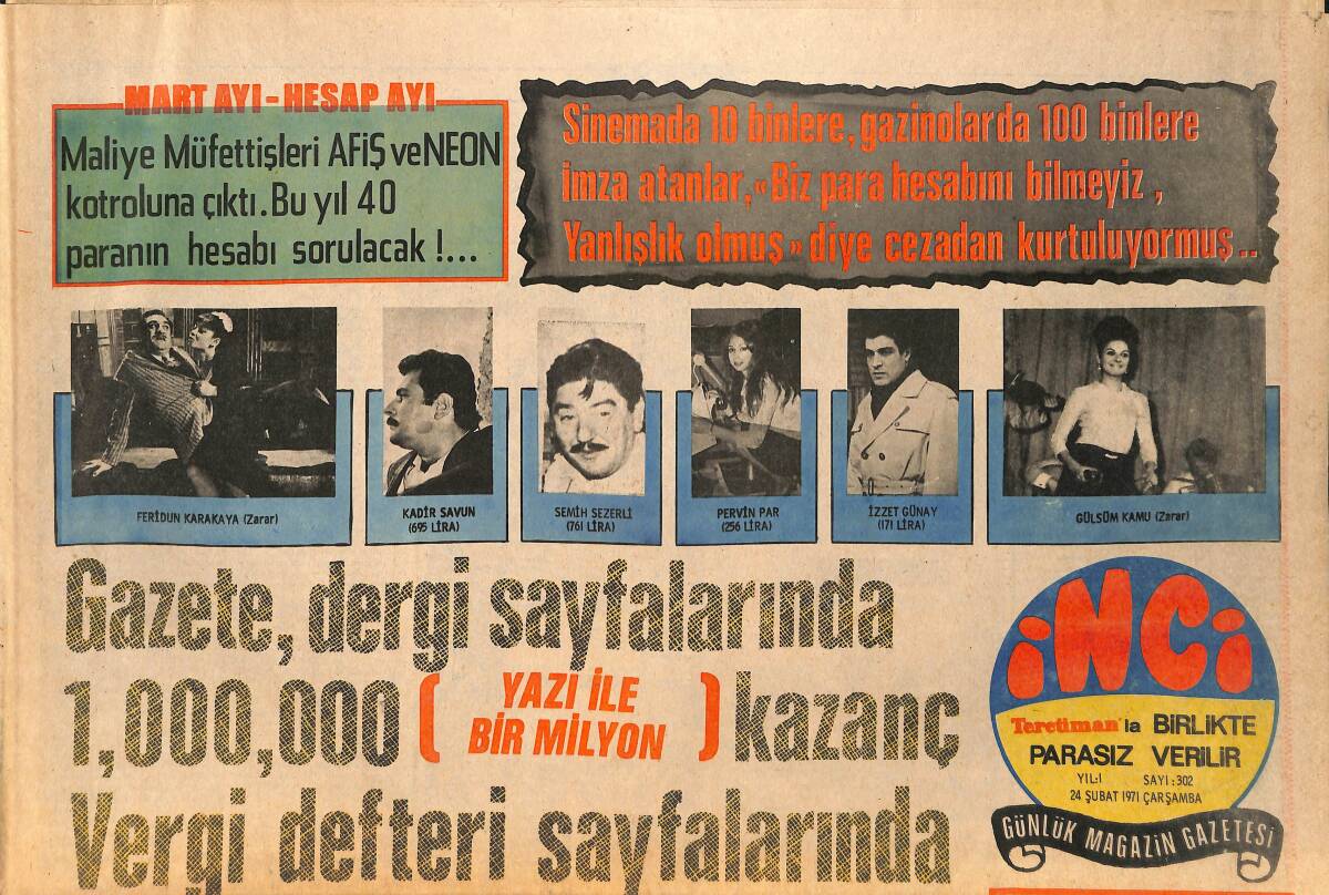 Tercüman Gazetesi İnci Eki 24 Şubat 1971 - TRT Ayla Algan'ı Gönderiyor - Berkant'a Yine Hollanda Yolu Gözüktü GZ160493 - 1