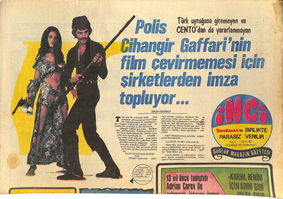 Tercüman Gazetesi İnci Eki 24 Temmuz 1971 - Sean Connery, James Bond Filmlerini Karısına Nafaka Ödemek İçin Çeviriyormuş GZ144926 - 1