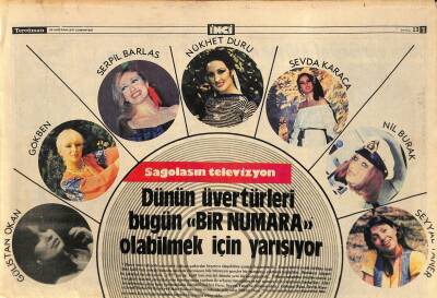 Tercüman Gazetesi İnci Eki 25 Haziran 1977 - Sağolasın Televizyon * Serpil Barlas - Gülistan Okan - Seyyal Taner - Sevda Karaca GZ114903 - 1