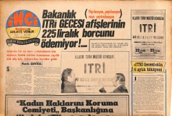 Tercüman Gazetesi İnci Eki 25 Kasım 1975 - Filiz Akın'a Şarkıcı Olarak İlk Yurtdışı Teklif İran'dan Geldi - Liz Taylor, Burton İçin Ölümü Göze Aldı GZ147504 - 2