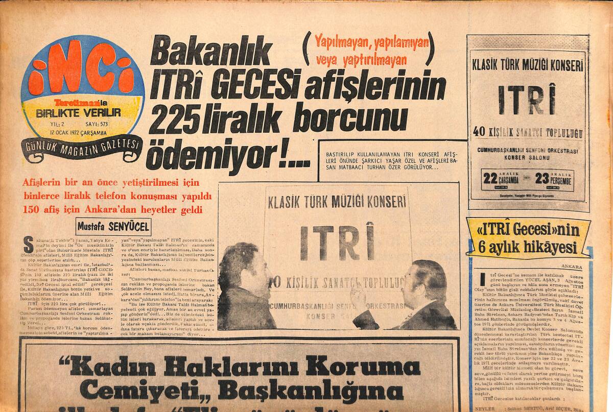Tercüman Gazetesi İnci Eki 25 Kasım 1975 - Filiz Akın'a Şarkıcı Olarak İlk Yurtdışı Teklif İran'dan Geldi - Liz Taylor, Burton İçin Ölümü Göze Aldı GZ147504 - 2