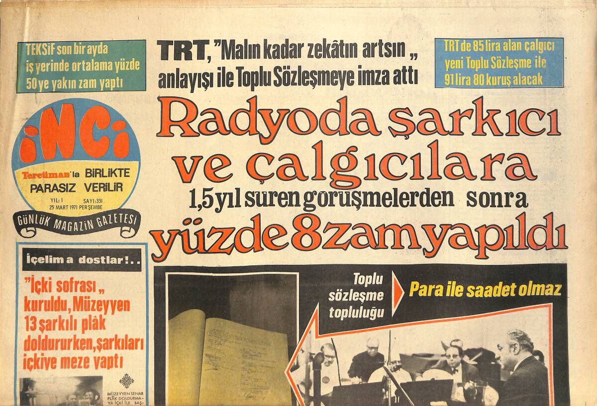 Tercüman Gazetesi İnci Eki 25 Mart 1971 - Muhterem Nur'un Eski Eşi Işın Dr. Kazancıgil'in Kızı İle Nişanlandı GZ144834 - 1