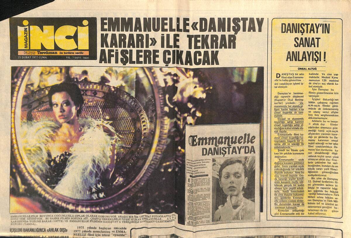 Tercüman Gazetesi İnci Eki 25 Şubat 1977 - ''Salako'' Kemal Sunal Festival Artisti Oldu ! - Leyla Sayar 5 Yıl Sonra Sinemaya Dönüyor GZ160309 - 1