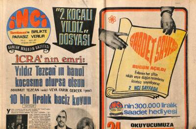 Tercüman Gazetesi İnci Eki 27 Nisan 1971 - İcradan Yıldız Tezcana 10 Bin Liralık Haciz Emri GZ63284 - 1