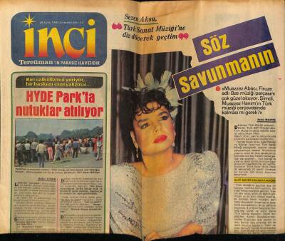 Tercüman Gazetesi İnci Eki 28 Eylül 1983 - Sezen Aksu , Türk Sanat Müziğine Diz Döverek Geçtim GZ69157 - 1