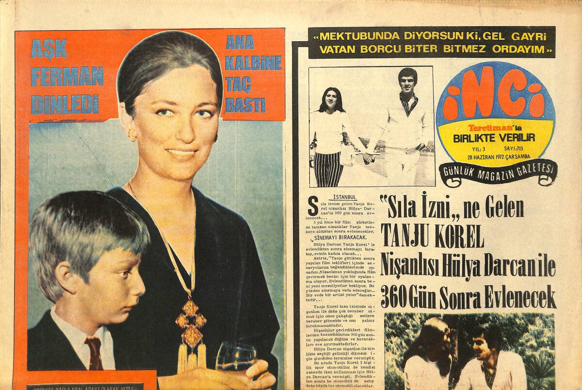Tercüman Gazetesi İnci Eki 28 Haziran 1972 - Ana Kraliçe Olma Hırsı Prenses Paola'yı Uslandırdı GZ146237 - 1
