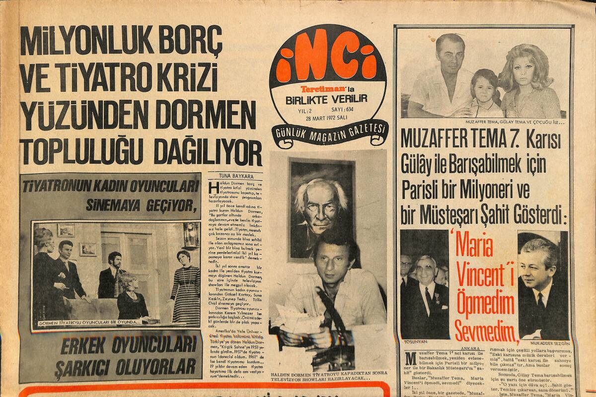 Tercüman Gazetesi İnci Eki 28 Mart 1972 - Filiz Akın'ın Oğlu İlker (Yumurcak) Yazı Dersinde Aile Sırlarını Açıkladı GZ160776 - 1