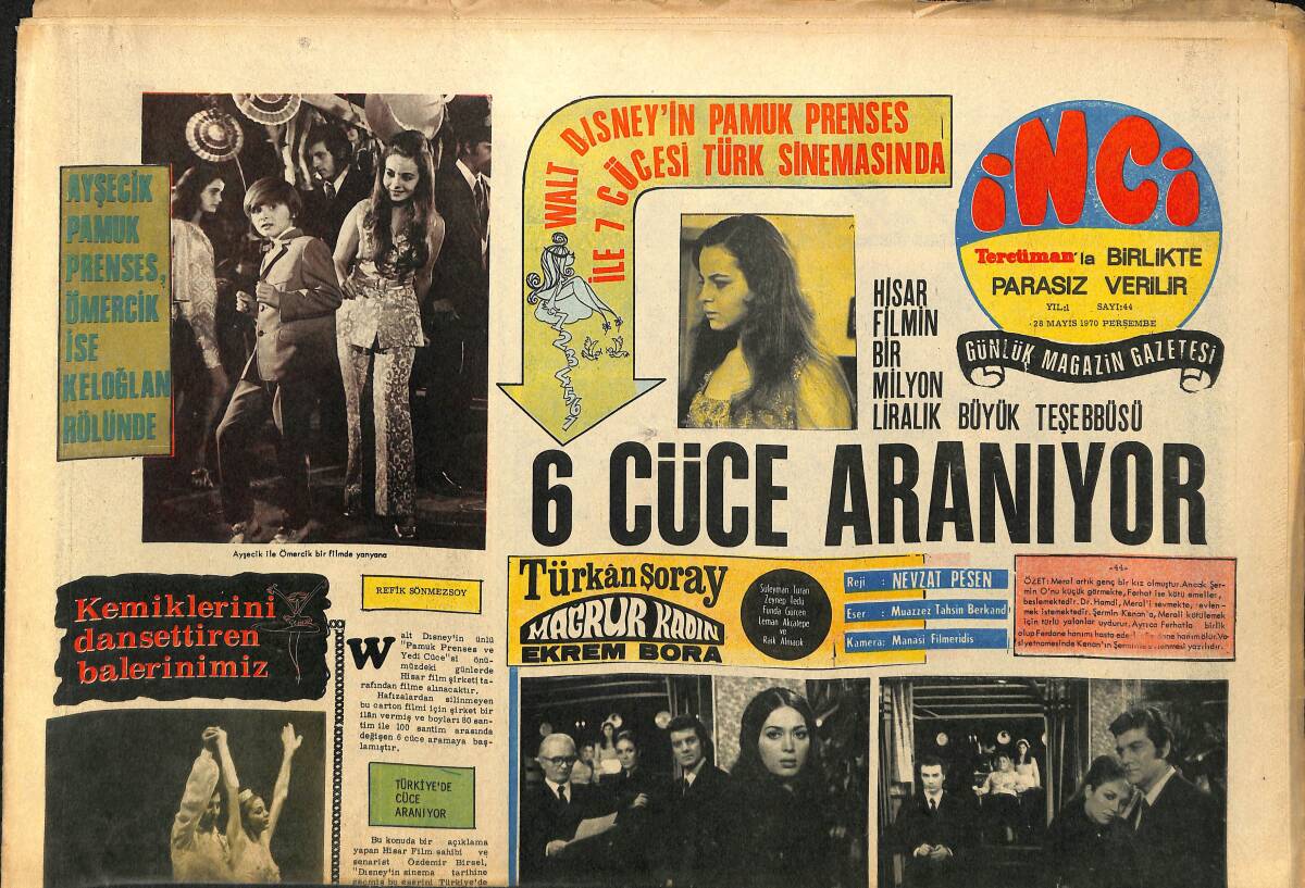 Tercüman Gazetesi İnci Eki 28 Mayıs 1970 - Gülcan Tunççekiç Daima Ayakları İle Konuşuyor GZ141506 - 1