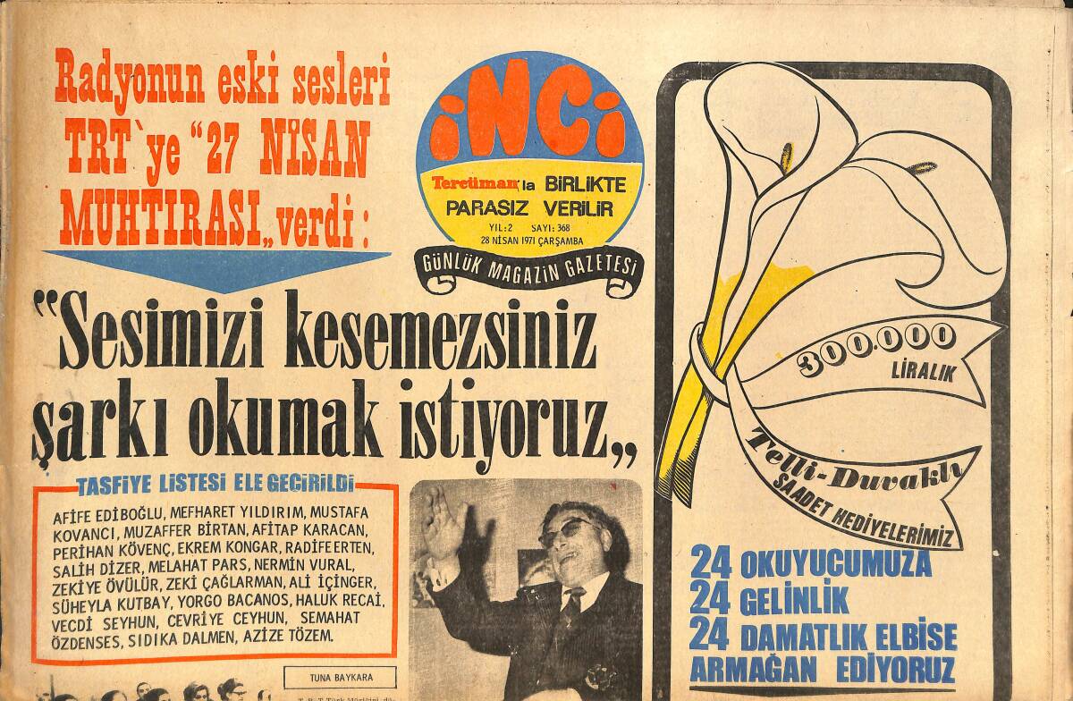 Tercüman Gazetesi İnci Eki 28 Nisan 1971 - Nilüfer Koçyiğit Anadolu Tombul Kız İster Diye Perhizi Bozdu GZ145444 - 1