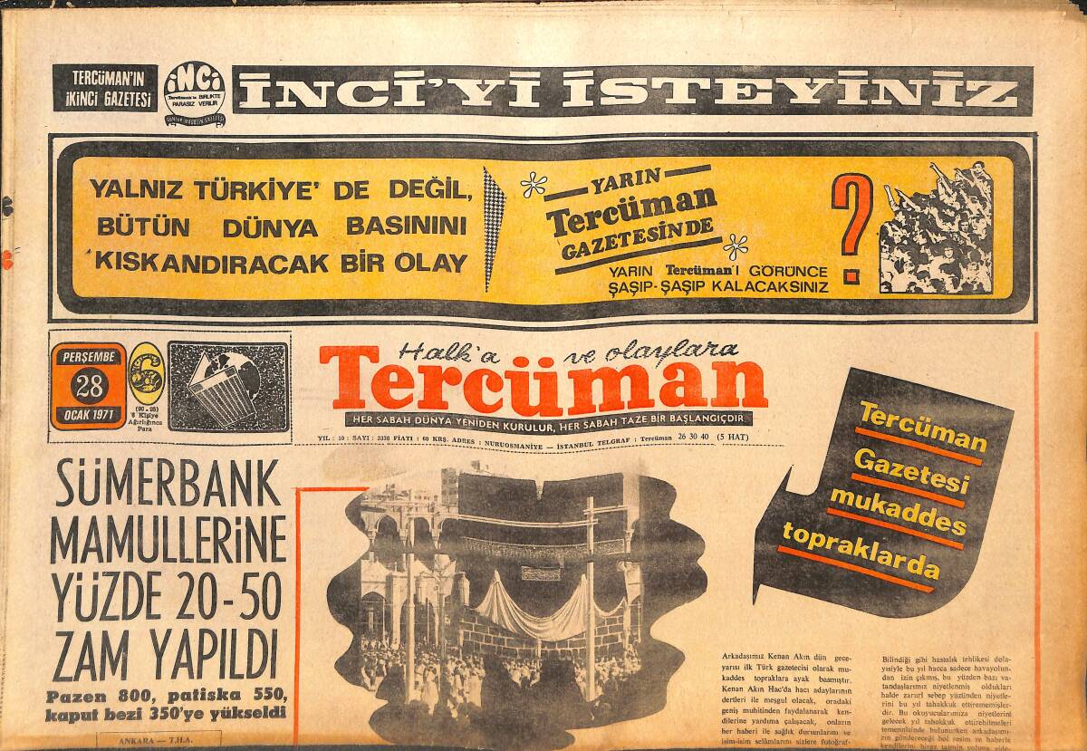 Tercüman Gazetesi İnci Eki 28 Ocak 1971 - Almanya'ya Gidecek İşçilerin Eğitimi Başladı - Türk Futbolunda Topa Vuran Adam Yok! GZ144374 - 1