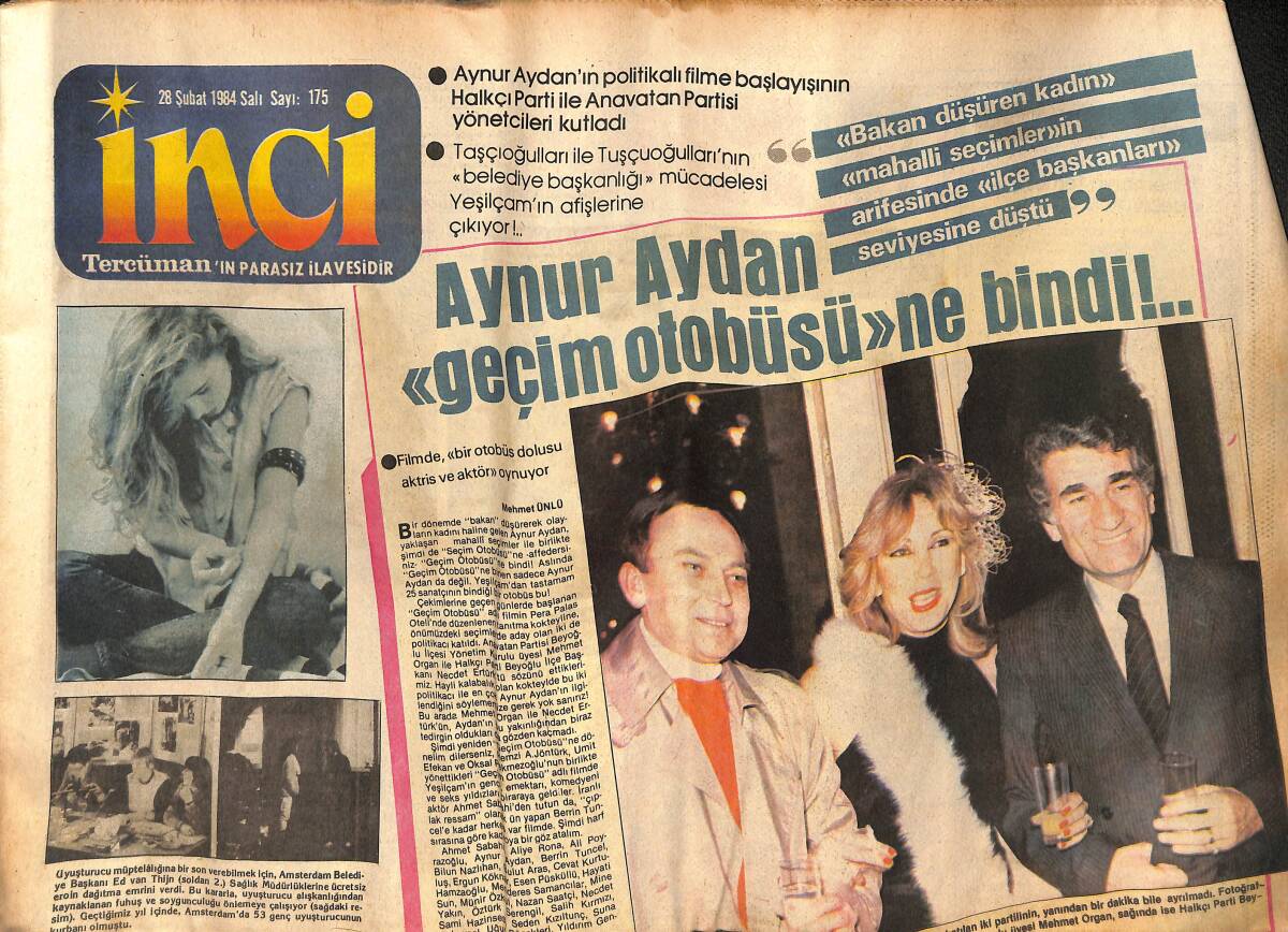 Tercüman Gazetesi İnci Eki 28 Şubat 1984 - Aynur Aydan Geçim Otobüsüne Bindi GZ134574 - 1