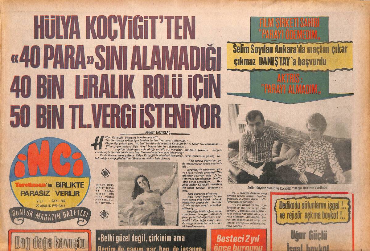 Tercüman Gazetesi İnci Eki 29 Aralık 1970 - Şarkıcı Adamo da Eşi Nicole'un Burnunu Güzelleştirmişti GZ147369 - 1