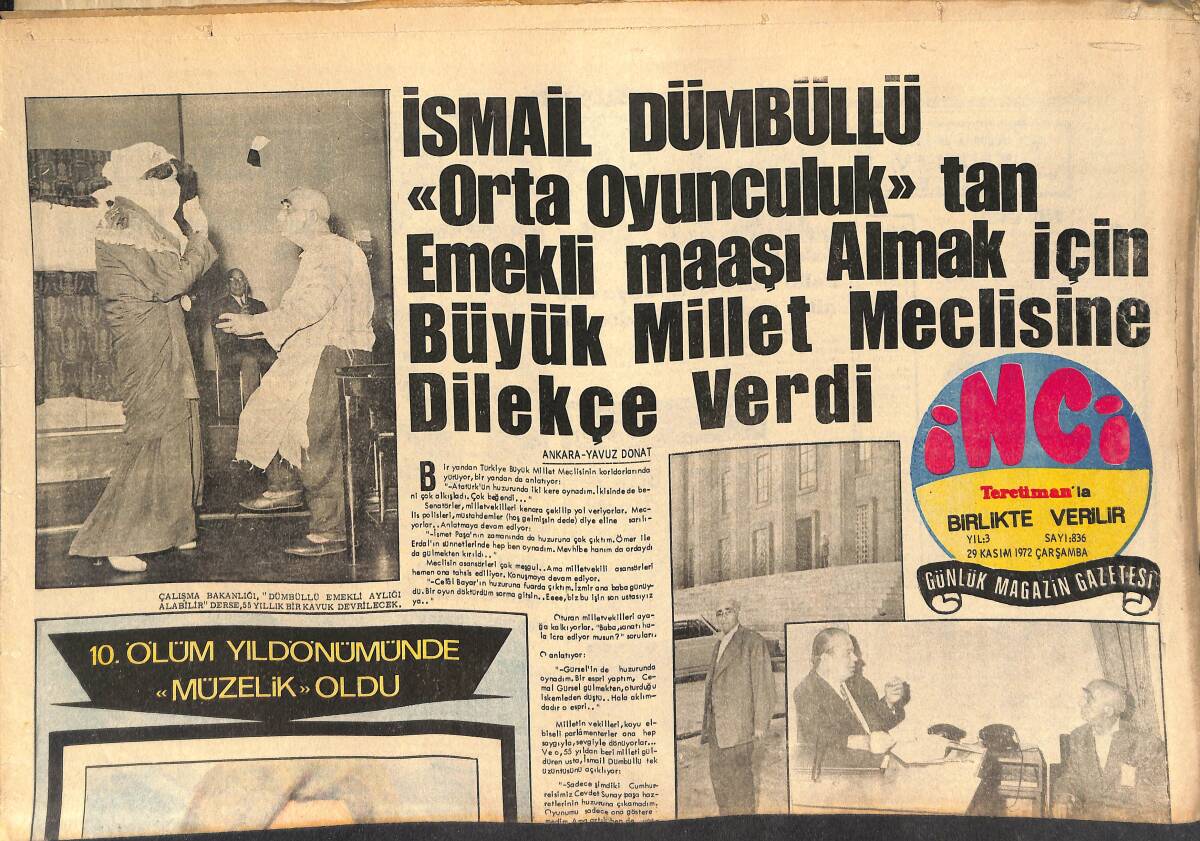 Tercüman Gazetesi İnci Eki 29 Kasım 1972 - New York'ta Marilyn Monroe Müzesi Açıldı GZ145543 - 1