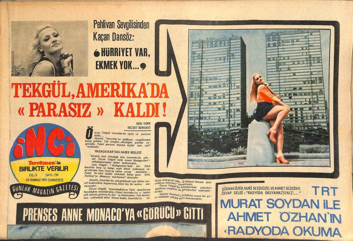 Tercüman Gazetesi İnci Eki 29 Temmuz 1972 - TRT Murat Soydan İle Ahmet Özhan'ın Radyoda Okuma İsteğine Cevap Bile Vermiyor GZ145541 - 1