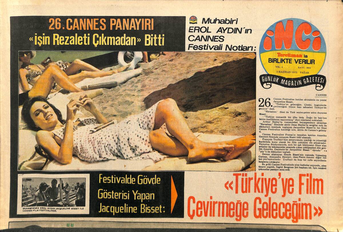 Tercüman Gazetesi İnci Eki 3 Haziran 1973 - İsmet Nedim , Aşık Veysel İçin Ağıt Besteledi - Gönül Yazar Boşandı Amerika'ya Gitti GZ141758 - 1