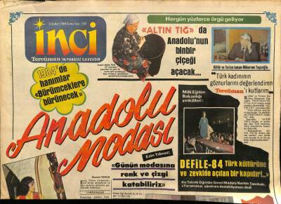 Tercüman Gazetesi İnci Eki 3 Şubat 1984 - Anadolu Modası GZ78492 - 1
