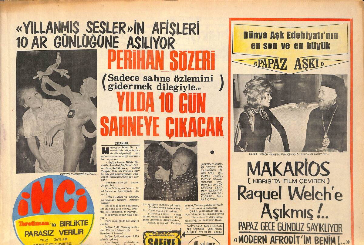 Tercüman Gazetesi İnci Eki 3 Temmuz 1971 - Dünya'nın En Kalabalık Öğrenci Orkestrası Nazilli'de Kuruldu GZ160580 - 1