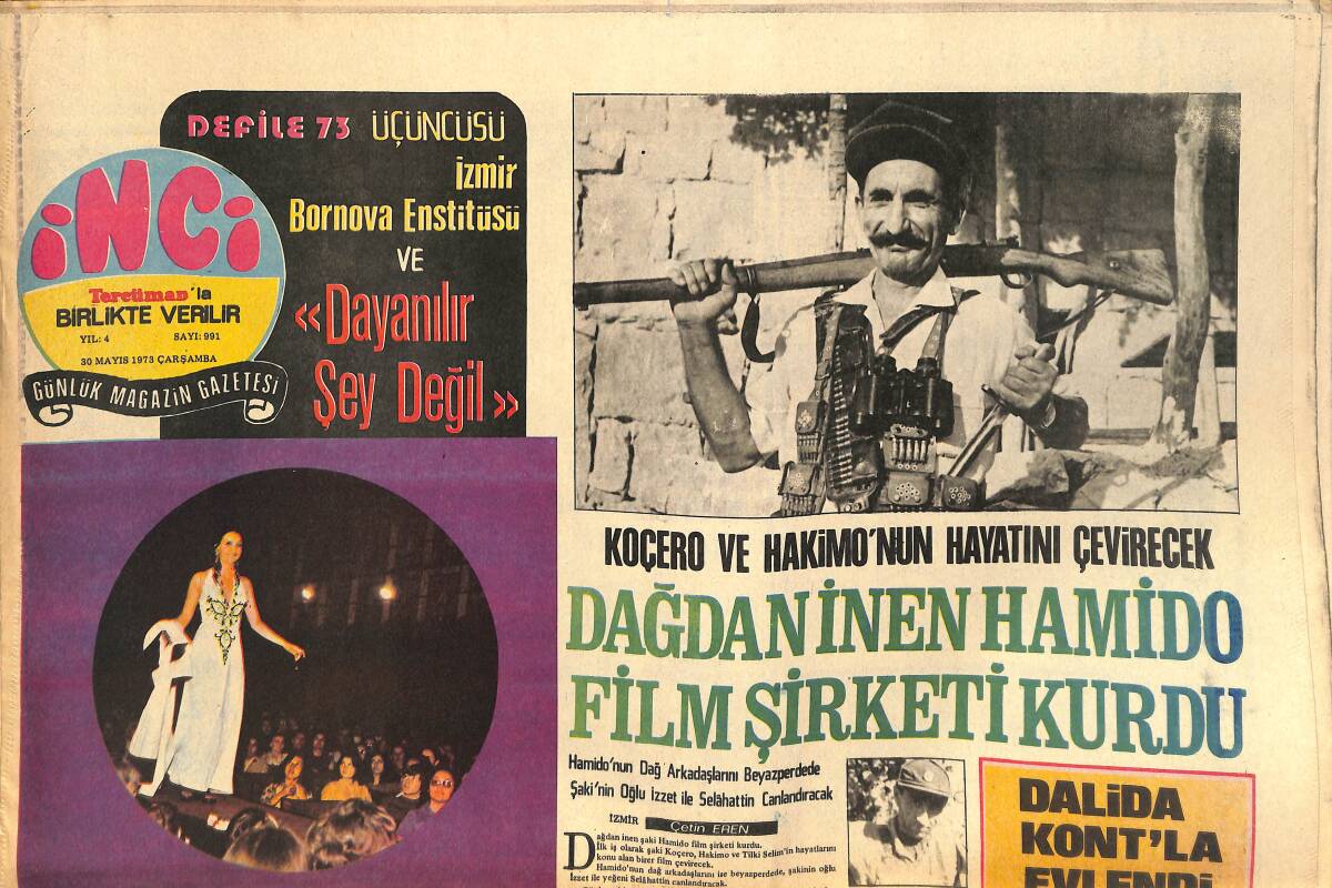 Tercüman Gazetesi İnci Eki 30 Mayıs 1973 - Ajda Pekkan İsmet İnönü'den Ödülünü Alıyor - Dağdan İnen Hamido Film Şirketi Kurdu GZ141783 - 1
