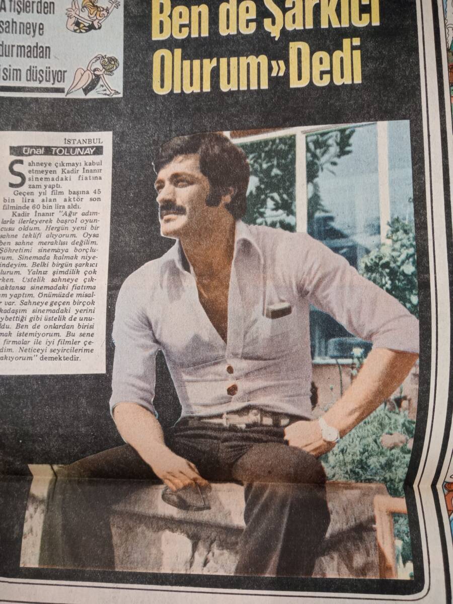 Tercüman Gazetesi İnci Eki 31 Ağustos 1973 -Kadir İnanır 'Belki Bir Gün Ben DeŞarkıcı Olurum' Dedi- Demir Karahan Eşinden Boşanmak İçin Paris'e Kaçmış GZ145013 - 2