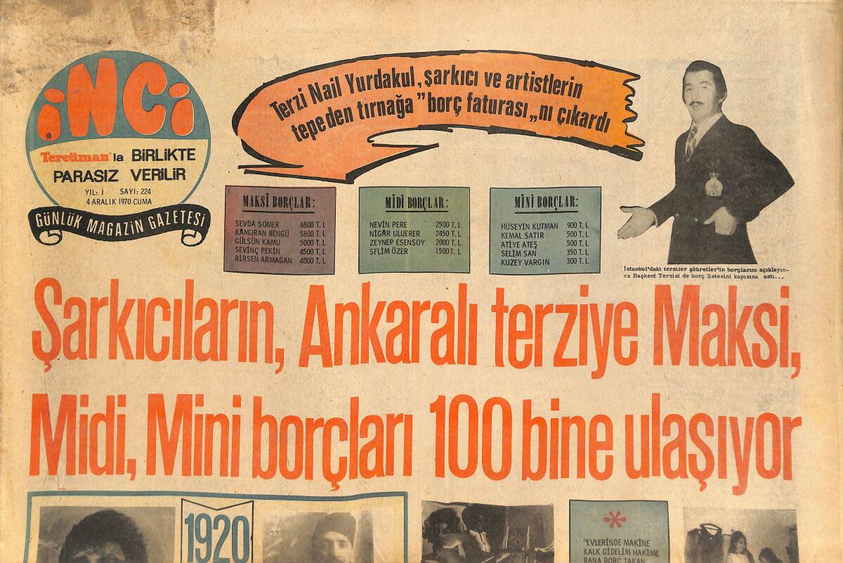 Tercüman Gazetesi İnci Eki 4 Aralık 1970 - Peri-Han'ın Nişanlısı Güner Sümer Sahneye Peri-Han Adlı Oyun Koyuyor GZ145175 - 1