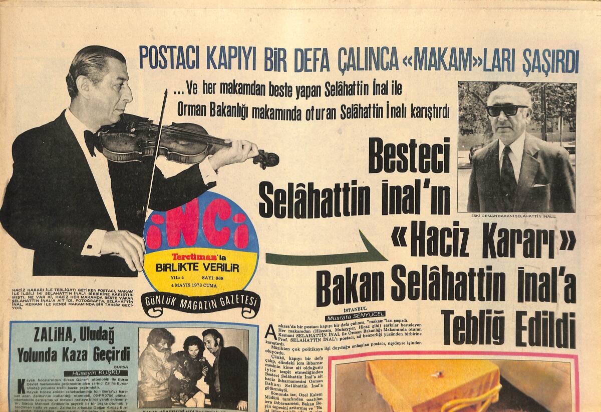 Tercüman Gazetesi İnci Eki 4 Mayıs 1973 - Öküz Ve Kadın Şarkısını Okuyan Ayla Algan'ın İşine Müşteriye Ve Misafire Saygısızlıktan Son Verildi GZ145632 - 1