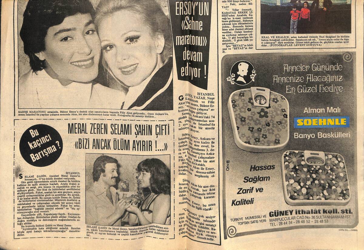 Tercüman Gazetesi İnci Eki 4 Mayıs 1977 - Bülent Ersoy'un Sahne Maratonu Devam Ediyor - Ayhan Işık Yıllar Sonra Tekrar Hollywood'a Gidiyor GZ152325 - 2