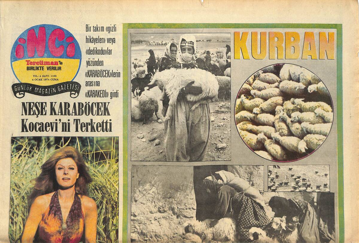 Tercüman Gazetesi İnci Eki 4 Ocak 1974 - Neşe Karaböcek Koca Evini Terk Etti GZ145044 - 1