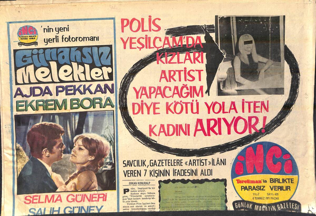Tercüman Gazetesi İnci Eki 4 Temmuz 1971 - Selda Alkor'un Ardından Bursa'ya Giden Nişanlısı Cihat Özür Diledi GZ156777 - 1