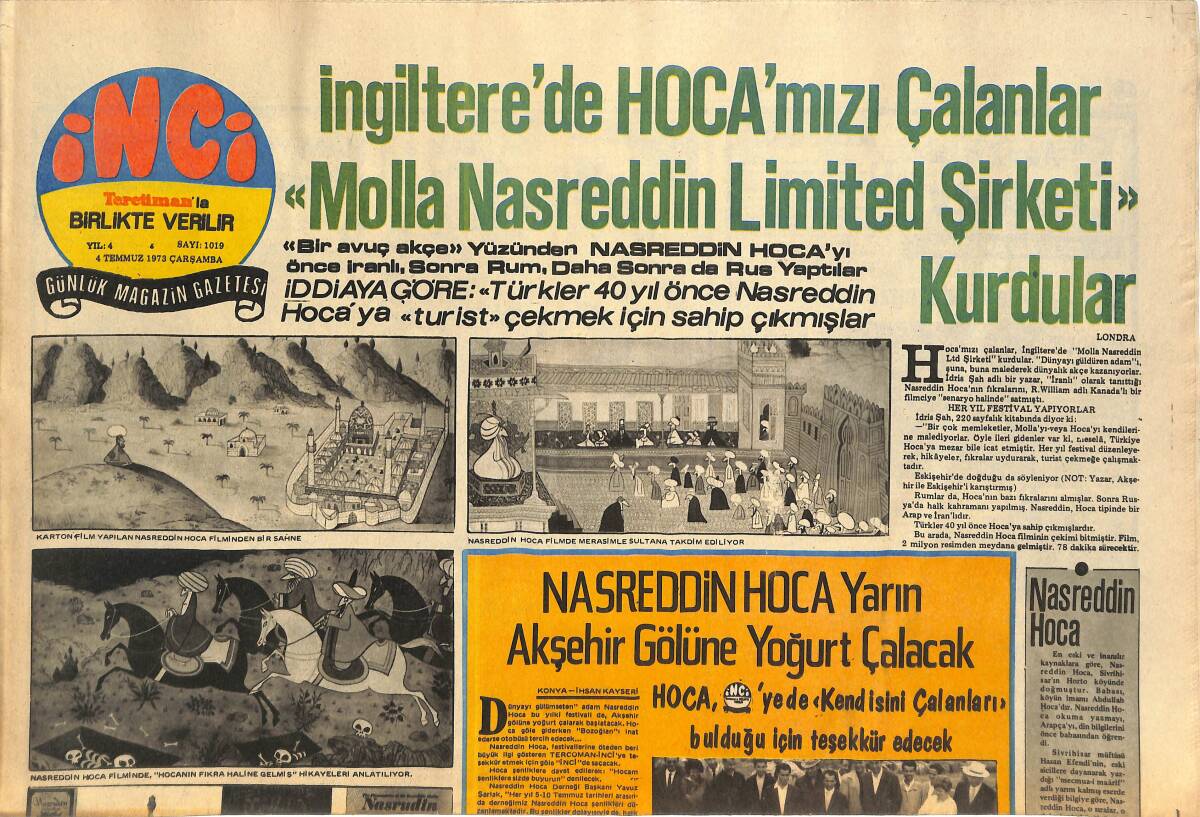 Tercüman Gazetesi İnci Eki 4 Temmuz 1973 - Barış Manço Def İle 73'ten Sahne Elbiseleri İçin Model Beğendi GZ144933 - 1