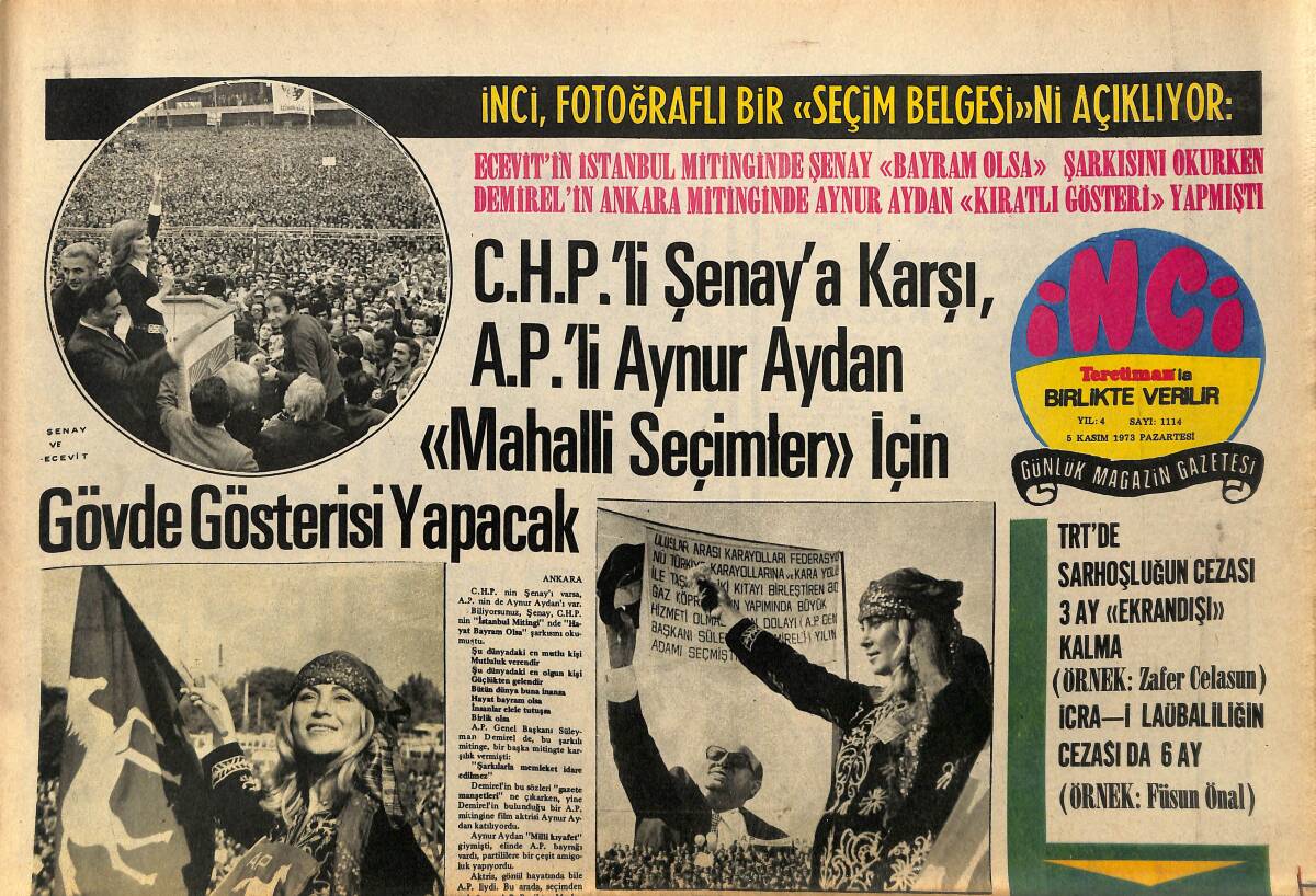 Tercüman Gazetesi İnci Eki 5 Kasım 1973 - Kerim Afşar İle Kızları Pınar Cici Anne Veya Üveybaba Elinde Büyümesin Diye 7 Yıl Evlenmeyecek GZ160718 - 1