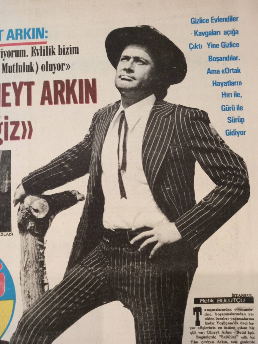 Tercüman Gazetesi İnci Eki 5 Temmuz 1974 - Cüneyt Arkın, Eki Eşiyle Barışmayacağını Söyledi - Mafya Modasına Alain Delon Da Uydu! GZ146059 - 2
