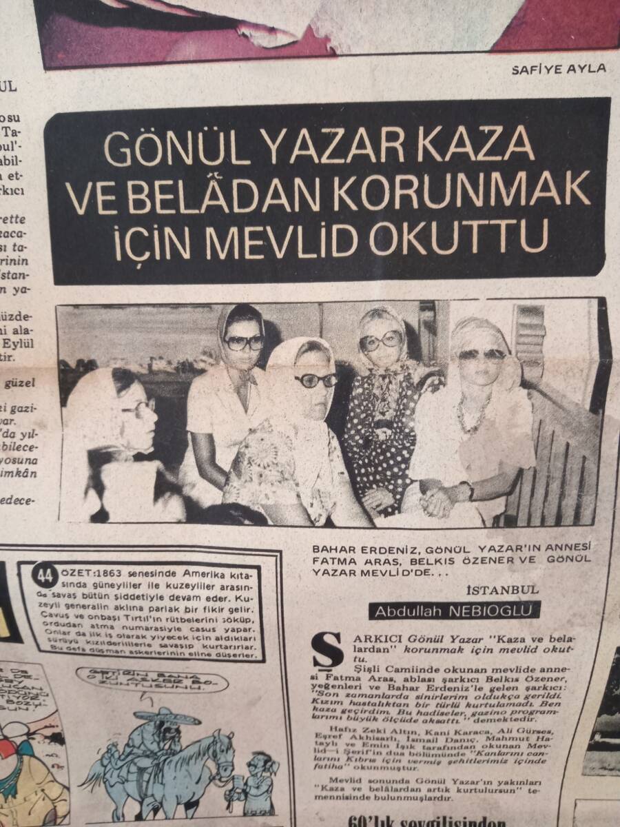 Tercüman Gazetesi İnci Eki 6 Ağustos 1974 - Taner Şener İstanbul'da Sahneye Çıkabilmek İçin TRT'DEN İstifa Ediyor! - Gönül Yazar Mevlid Okuttu! GZ144389 - 2