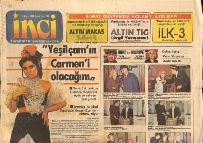 Tercüman Gazetesi İnci Eki 6 Mayıs 1984 - Serpil Çakmaklı da Carmen Modasına Uydu Ve Afişler İçin Giyindi GZ115409 - 1