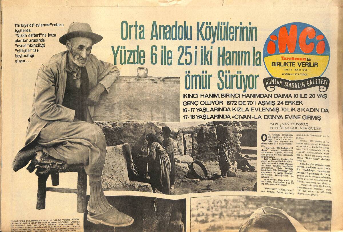 Tercüman Gazetesi İnci Eki 6 Nisan 1973 - 28 Yaşındaki Şarkıcı 80'lik Kocasını Otomobil Alamadı Diye Boşuyor GZ141448 - 1