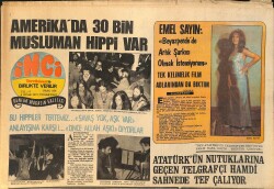 Tercüman Gazetesi İnci Eki 6 Ocak 1973 - Emel Sayın : Beyazperde'de Artık Şarkıcı Olmak İstemiyorum Tek Kelimelik Film Adlarından da Bıktım GZ160605 - Gökçekoleksiyon