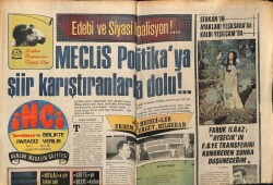 Tercüman Gazetesi İnci Eki 6 Şubat 1971 - Meclis Politikaya Şiir Karıştıranlarla Dolu GZ63209 - 2