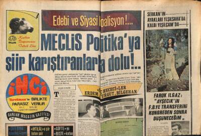 Tercüman Gazetesi İnci Eki 6 Şubat 1971 - Meclis Politikaya Şiir Karıştıranlarla Dolu GZ63209 - 1